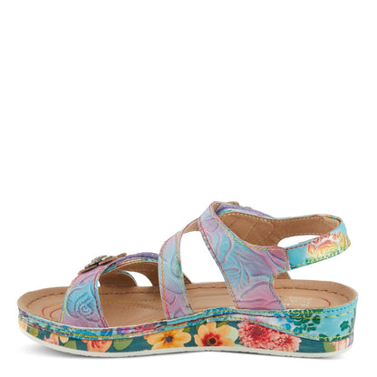Spring Step ShoeS L'artiste Calista Sandals Women’s Leather Floral Embellishments Strappy Casual Sandals by Spring Step Shoes – Don't Panic Shoes