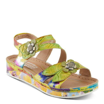 Spring Step ShoeS L'artiste Calista Sandals Women’s Leather Floral Embellishments Strappy Casual Sandals by Spring Step Shoes – Don't Panic Shoes