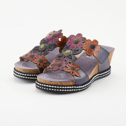 Spring Step ShoeS L'artiste Damour Slide Sandals Women’s Leather Multicolor Slide Sandals by Spring Step Shoes – Don't Panic Shoes