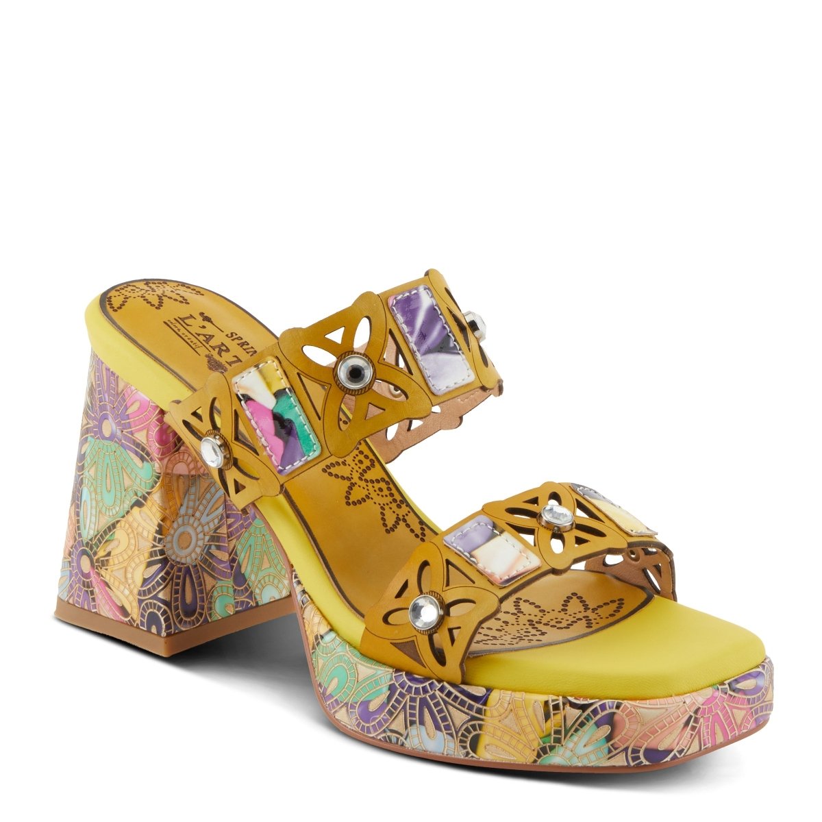 Spring Step ShoeS L'artiste Ellah Sandals Women’s Leather 3.5" Heel Platform Pumps & Heels Casual Sandals by Spring Step Shoes – Don't Panic Shoes