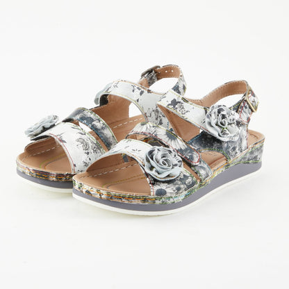 Spring Step Shoes L'artiste Joelina Dazi Women's Hand Painted Leather Sandals Ankle Strap Sandals by Spring Step Shoes – Don't Panic Shoes