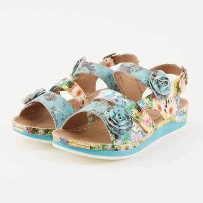 Spring Step Shoes L'artiste Joelina Dazi Women's Hand Painted Leather Sandals Ankle Strap Sandals by Spring Step Shoes – Don't Panic Shoes