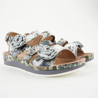 Spring Step Shoes L'artiste Joelina Dazi Women's Hand Painted Leather Sandals Ankle Strap Sandals by Spring Step Shoes – Don't Panic Shoes