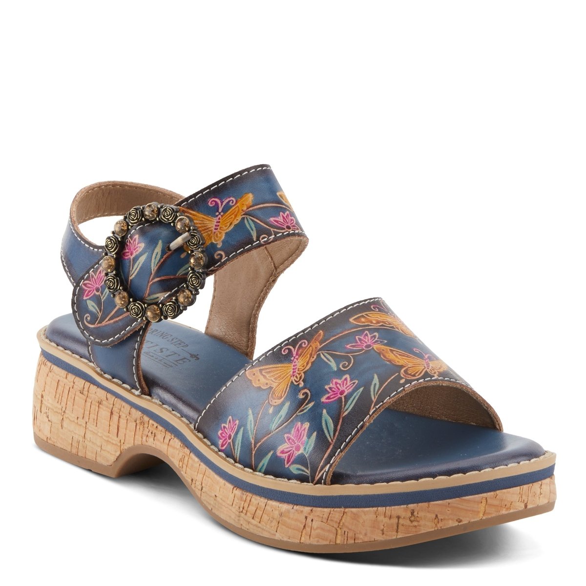 Spring Step Shoes L'artiste Kenna Sandals Women's Hand Painted Leather Platform Casual Sandals by Spring Step Shoes – Don't Panic Shoes