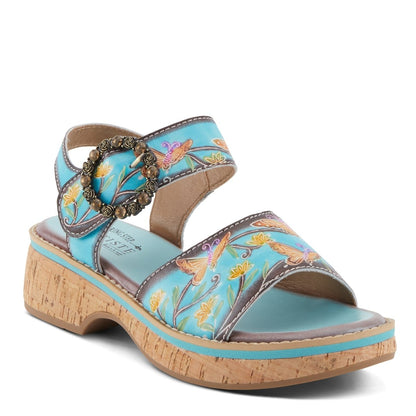Spring Step Shoes L'artiste Kenna Sandals Women's Hand Painted Leather Platform Casual Sandals by Spring Step Shoes – Don't Panic Shoes