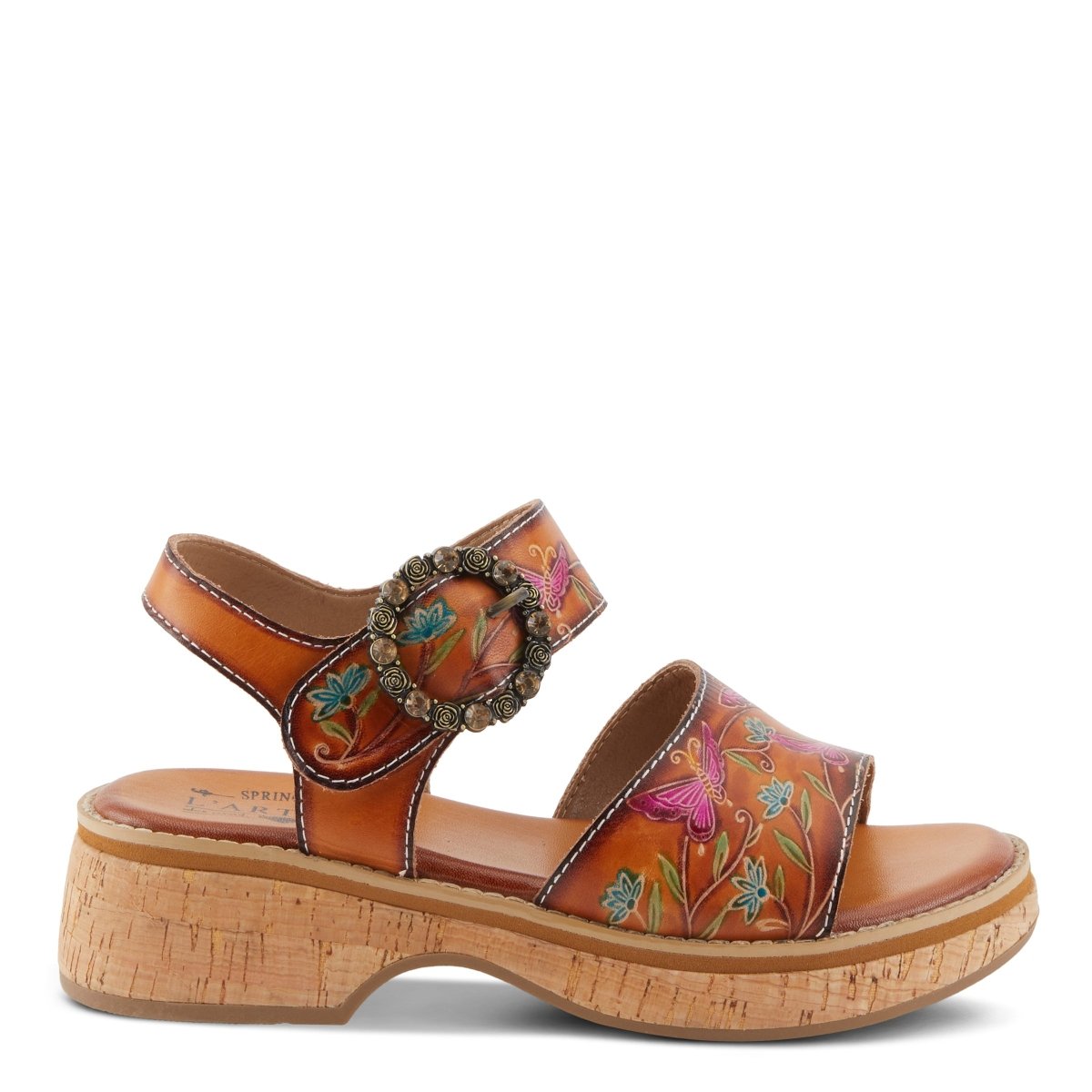 Spring Step Shoes L'artiste Kenna Sandals Women's Hand Painted Leather Platform Casual Sandals by Spring Step Shoes – Don't Panic Shoes