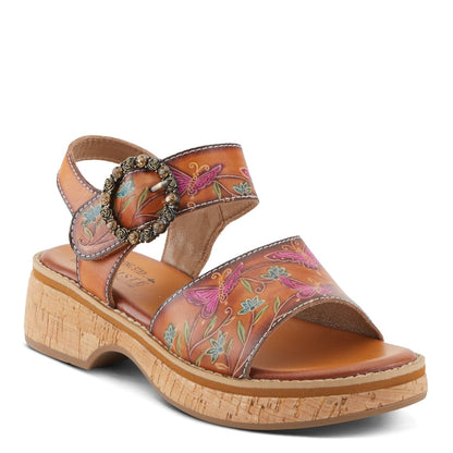 Spring Step Shoes L'artiste Kenna Sandals Women's Hand Painted Leather Platform Casual Sandals by Spring Step Shoes – Don't Panic Shoes