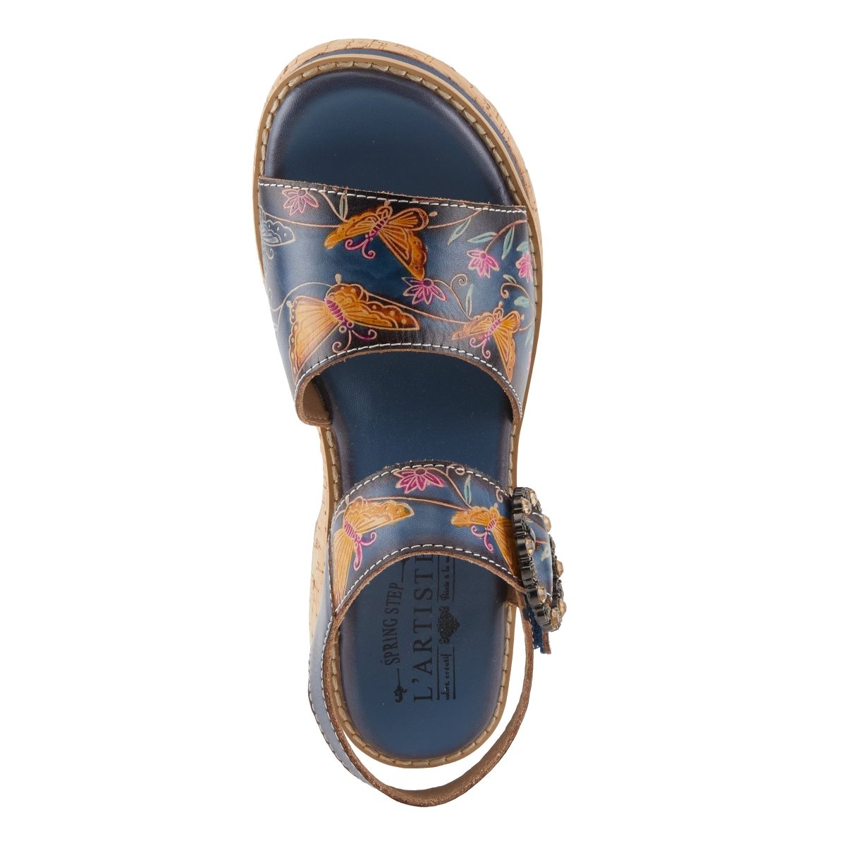 Spring Step Shoes L'artiste Kenna Sandals Women's Hand Painted Leather Platform Casual Sandals by Spring Step Shoes – Don't Panic Shoes