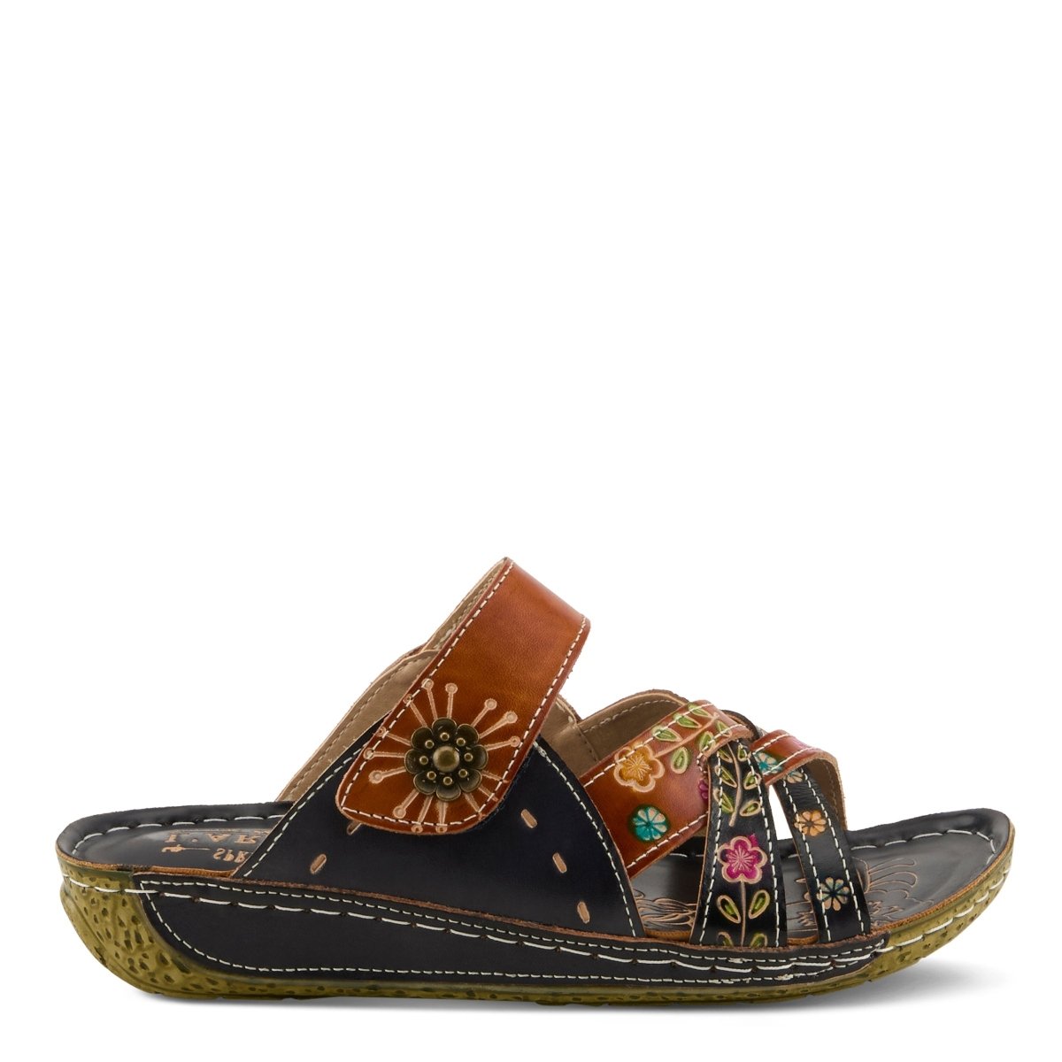 Spring Step ShoeS L'artiste Leigh Slide Sandal Women’s Hand Painted Leather Slide Sandals by Spring Step Shoes – Don't Panic Shoes