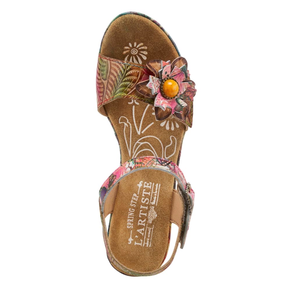 Spring Step Shoes L'artiste Leilanie Floral Slingback Sandals Shoes by Spring Step Shoes – Don't Panic Shoes