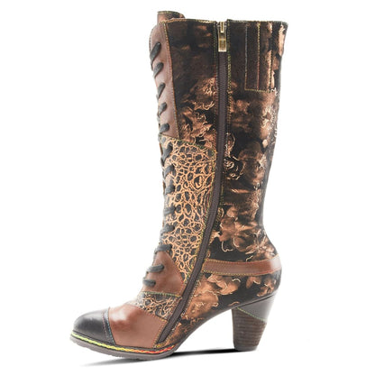 Spring Step Shoes L'artiste Malagie Croco Women's Unique Hand Painted Leather Boots Shoes by Spring Step Shoes – Don't Panic Shoes