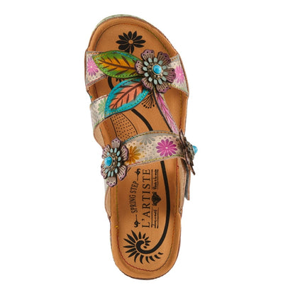 Spring Step Shoes L'artiste Pillow Soft Sandals Women's Hand Painted Leather Slides Casual Sandals by Spring Step Shoes – Don't Panic Shoes