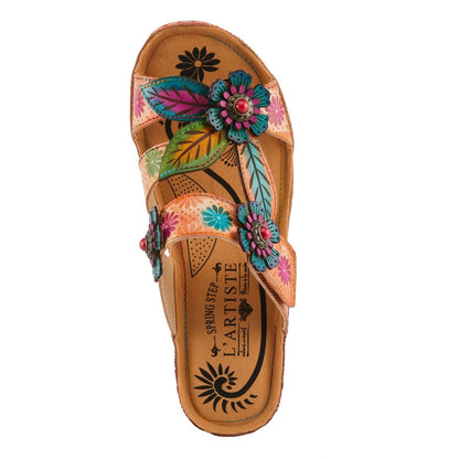 Spring Step Shoes L'artiste Pillow Soft Sandals Women's Hand Painted Leather Slides Casual Sandals by Spring Step Shoes – Don't Panic Shoes
