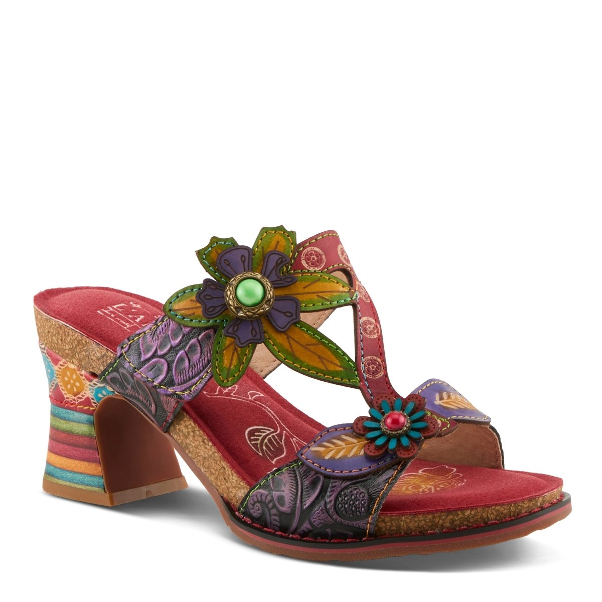 Spring Step Shoes L'artiste Rossie Heeled Sandals Women's Leather Multicolor Heeled Sandals by Spring Step Shoes – Don't Panic Shoes