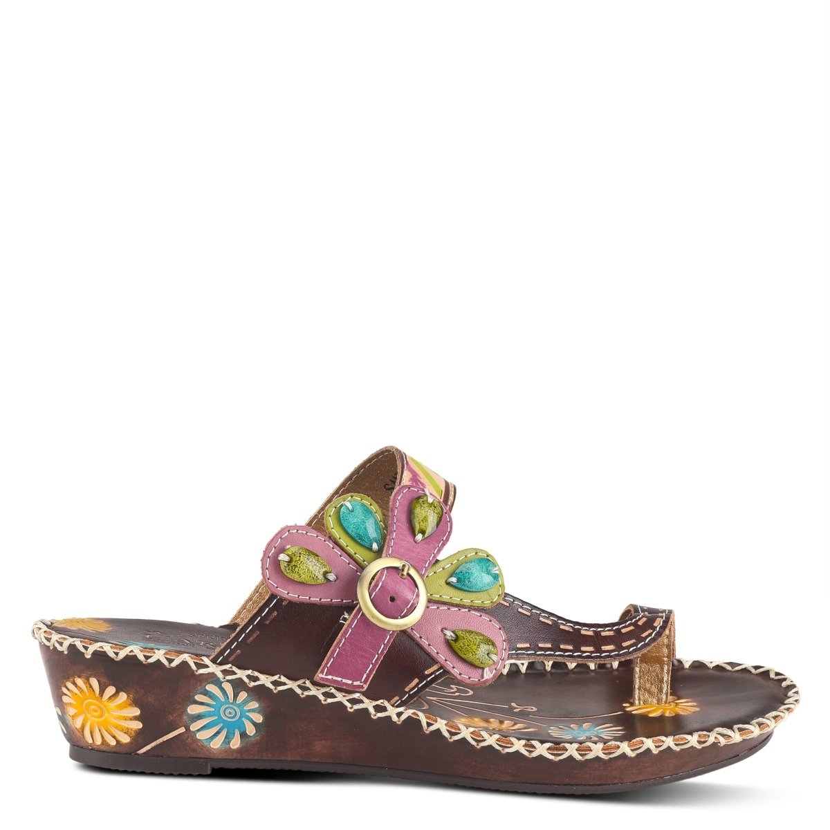 Spring Step ShoeS L'artiste Santorini Slide Sandal Women’s Hand Painted Leather Slide Sandals by Spring Step Shoes – Don't Panic Shoes