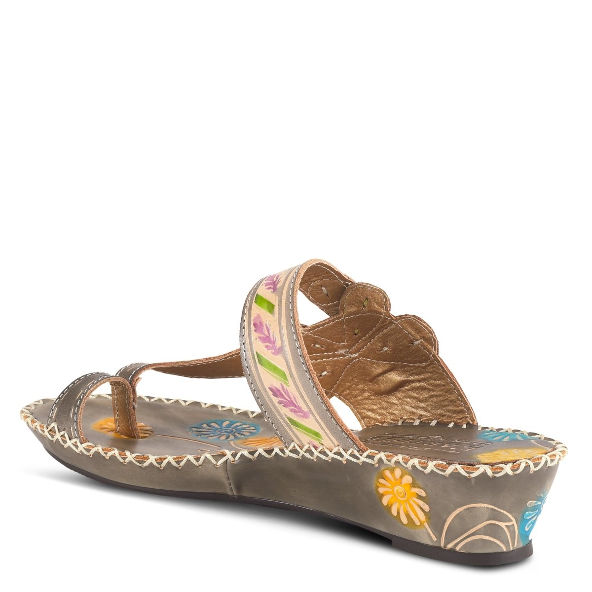 Spring Step ShoeS L'artiste Santorini Slide Sandal Women’s Hand Painted Leather Slide Sandals by Spring Step Shoes – Don't Panic Shoes