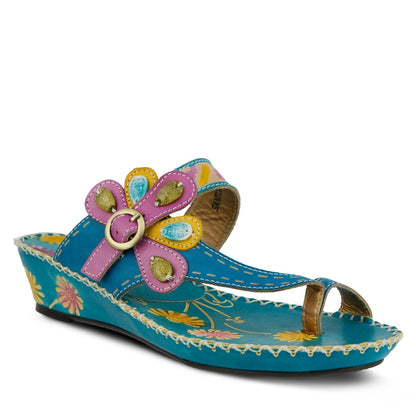 Spring Step ShoeS L'artiste Santorini Slide Sandal Women’s Hand Painted Leather Slide Sandals by Spring Step Shoes – Don't Panic Shoes