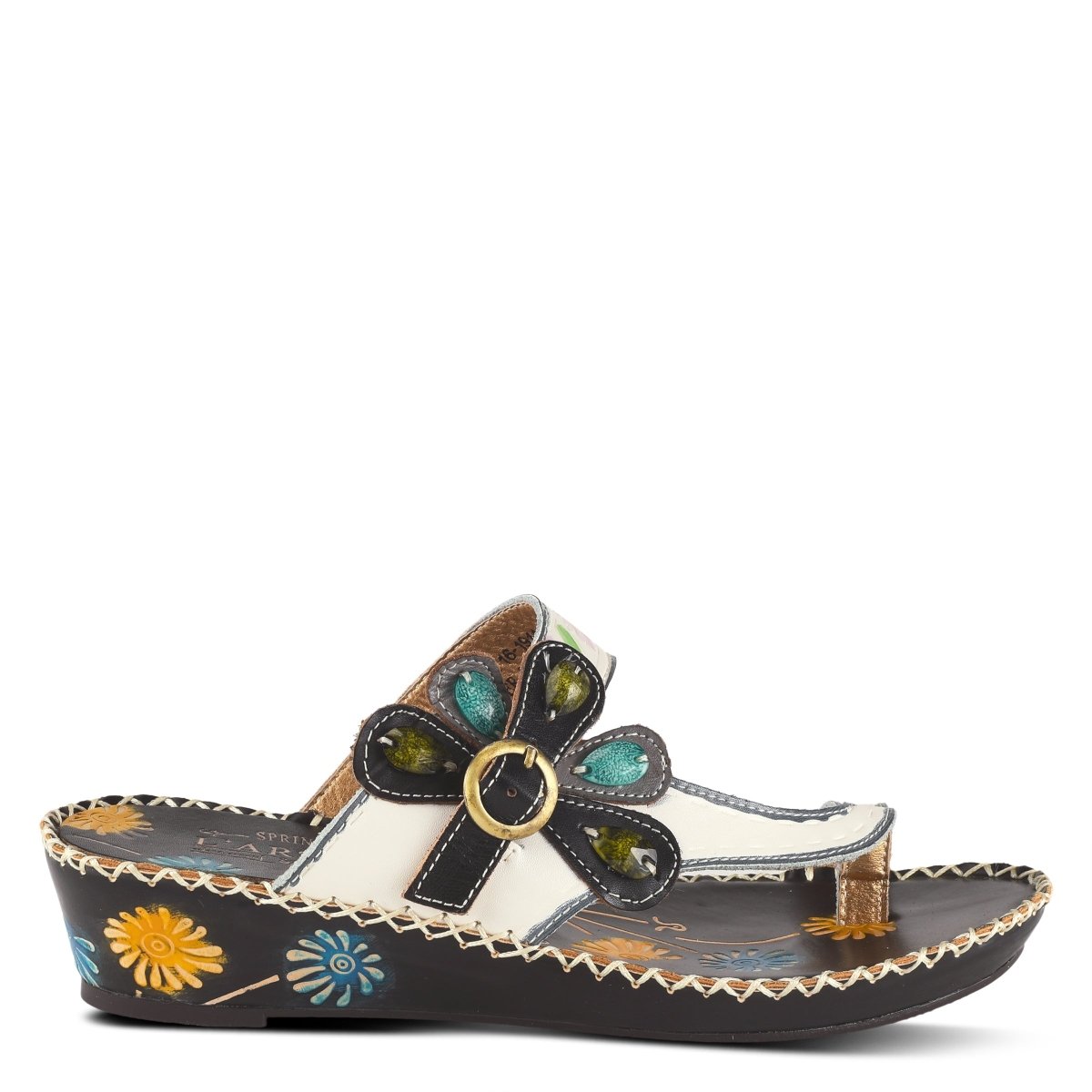 Spring Step ShoeS L'artiste Santorini Slide Sandal Women’s Hand Painted Leather Slide Sandals by Spring Step Shoes – Don't Panic Shoes
