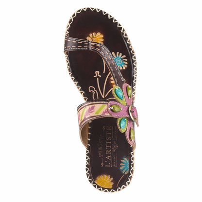 Spring Step ShoeS L'artiste Santorini Slide Sandal Women’s Hand Painted Leather Slide Sandals by Spring Step Shoes – Don't Panic Shoes