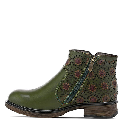 Spring Step Shoes L'artiste Starisborn Leather Floral Boots Shoes by Spring Step Shoes – Don't Panic Shoes