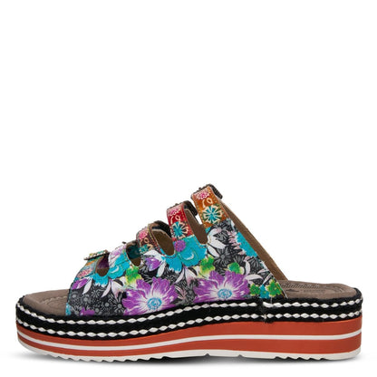 Spring Step Shoes L'artiste Zazzera Slide Sandals Women's Leather Floral Slide Sandals by Spring Step Shoes – Don't Panic Shoes