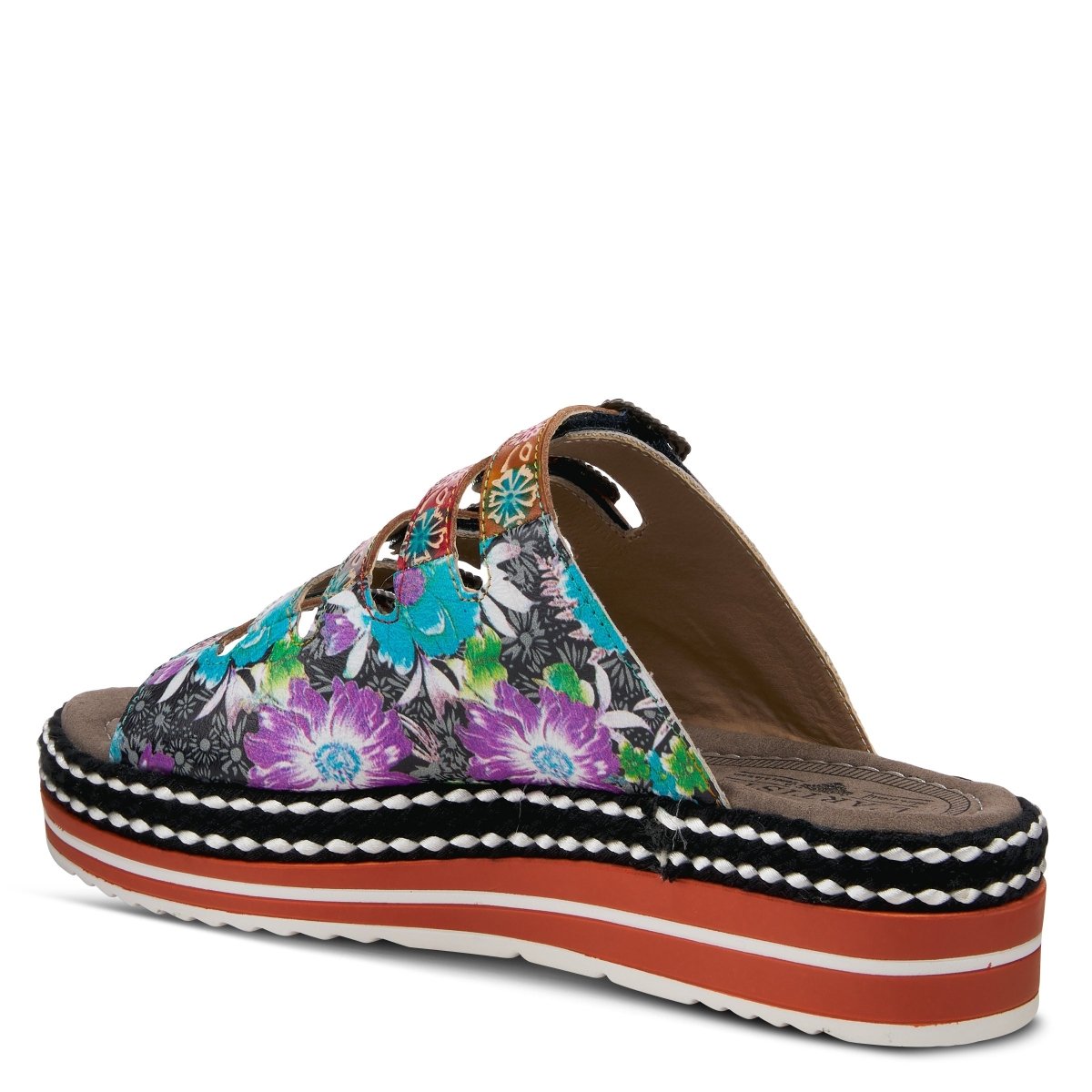 Spring Step Shoes L'artiste Zazzera Slide Sandals Women's Leather Floral Slide Sandals by Spring Step Shoes – Don't Panic Shoes