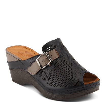 Spring Step ShoeS Momelle Sandals Women’s Perforated Leather 3" Heel Wedges Casual Sandals by Spring Step Shoes – Don't Panic Shoes