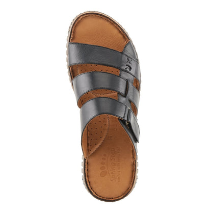 Spring Step ShoeS Olly Sandals Women’s Leather Slip On 1" Heel Slides Casual Sandals by Spring Step Shoes – Don't Panic Shoes