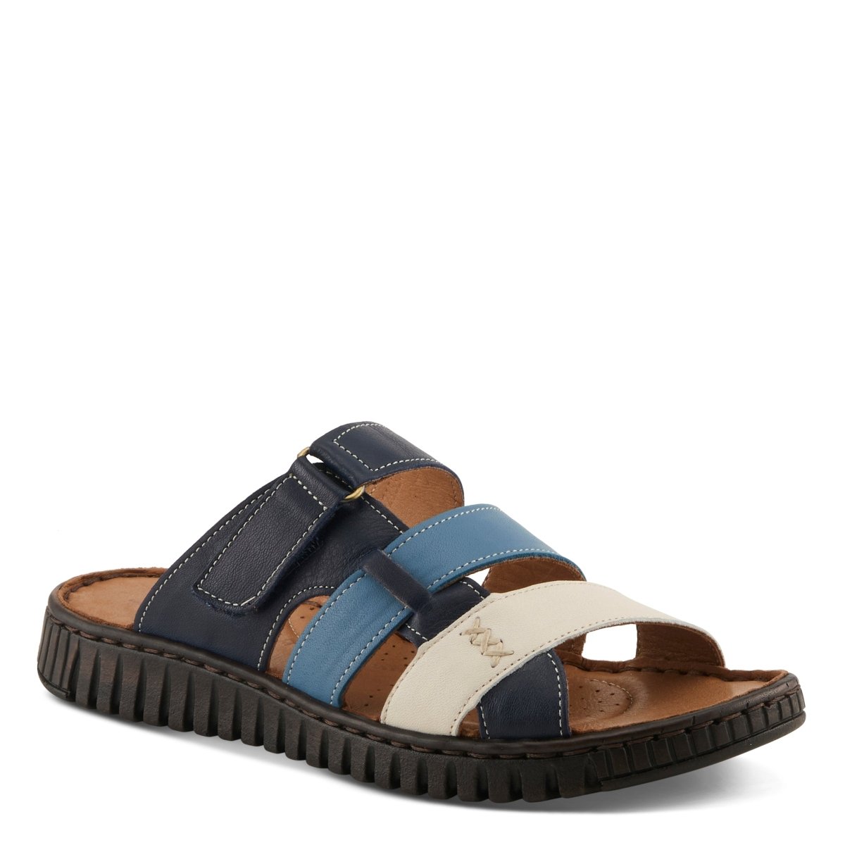 Spring Step ShoeS Olly Sandals Women’s Leather Slip On 1" Heel Slides Casual Sandals by Spring Step Shoes – Don't Panic Shoes