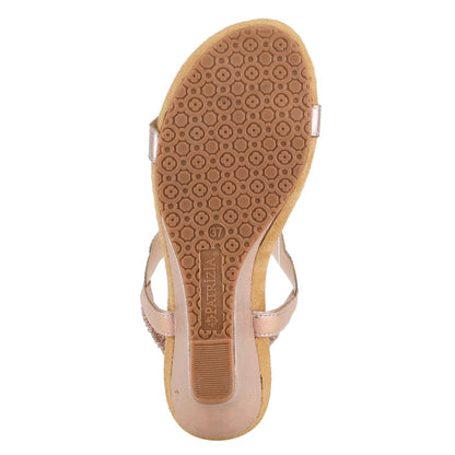 Spring Step ShoeS Patrizia Shining T Strap Sandals Women’s Wedge T - Strap Sandals by Spring Step Shoes – Don't Panic Shoes