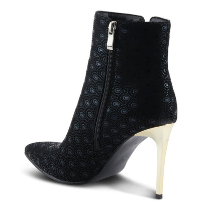 Spring Step Shoes Sping Step Shoes Azura Luminous Women's Black Suede Peacock Inspired Booties Dress Boots by Spring Step Shoes – Don't Panic Shoes