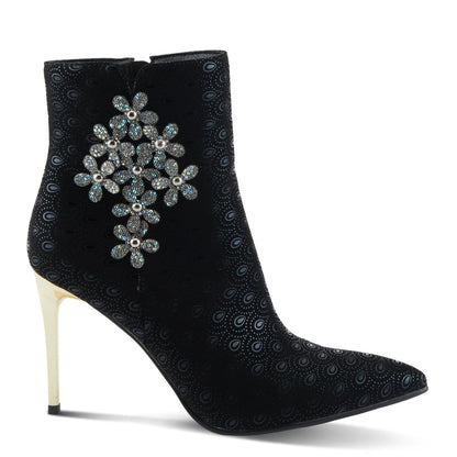 Spring Step Shoes Sping Step Shoes Azura Luminous Women's Black Suede Peacock Inspired Booties Dress Boots by Spring Step Shoes – Don't Panic Shoes