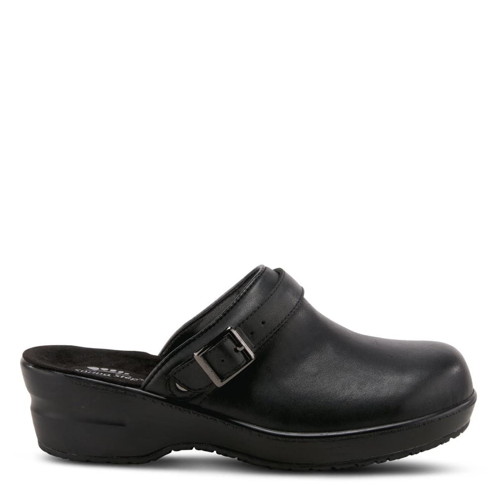 Spring Step Shoes Women's Black Leather Clogs Shoes by Spring Step Shoes – Don't Panic Shoes
