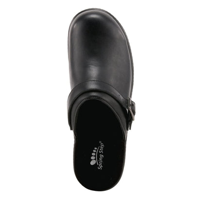 Spring Step Shoes Women's Black Leather Clogs Shoes by Spring Step Shoes – Don't Panic Shoes