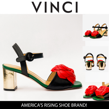 The Salerno Black Leather Women Sandal