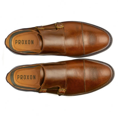 Steel Toe Monk Strap Shoe Dante Amber Executive Safe by Proxon Premium Workwear – Don't Panic Shoes