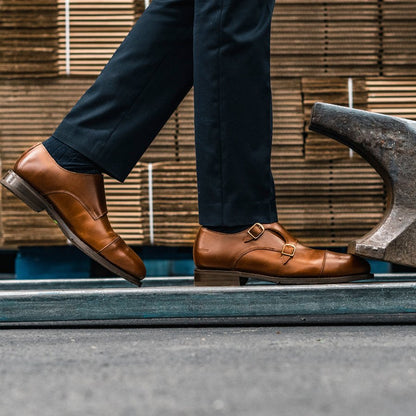 Steel Toe Monk Strap Shoe Dante Amber Executive Safe by Proxon Premium Workwear – Don't Panic Shoes