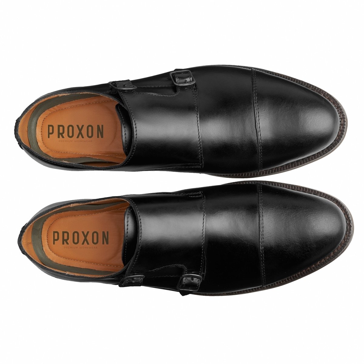 Steel Toe Monk Strap Shoe Dante Black Executive Safe by Proxon Premium Workwear – Don't Panic Shoes