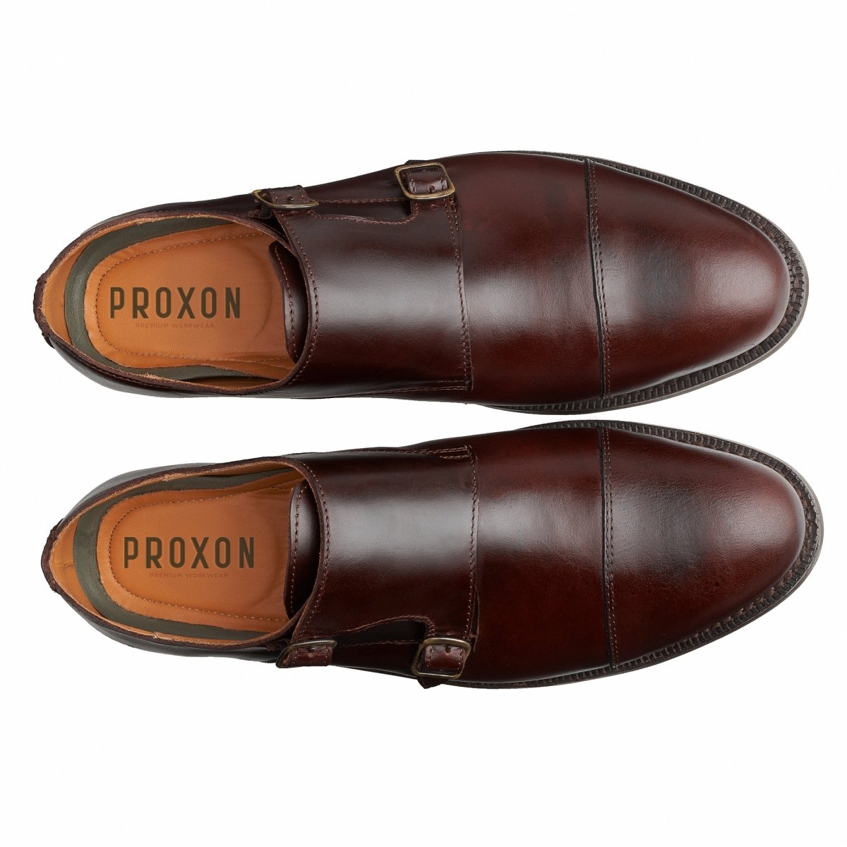 Steel Toe Monk Strap Shoe Dante Brown Executive Safe by Proxon Premium Workwear – Don't Panic Shoes