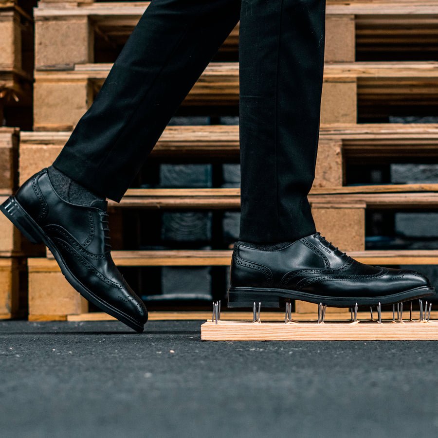 Steel Toe Oxford Shoe Pilot Black Oxford by Proxon Premium Workwear – Don't Panic Shoes