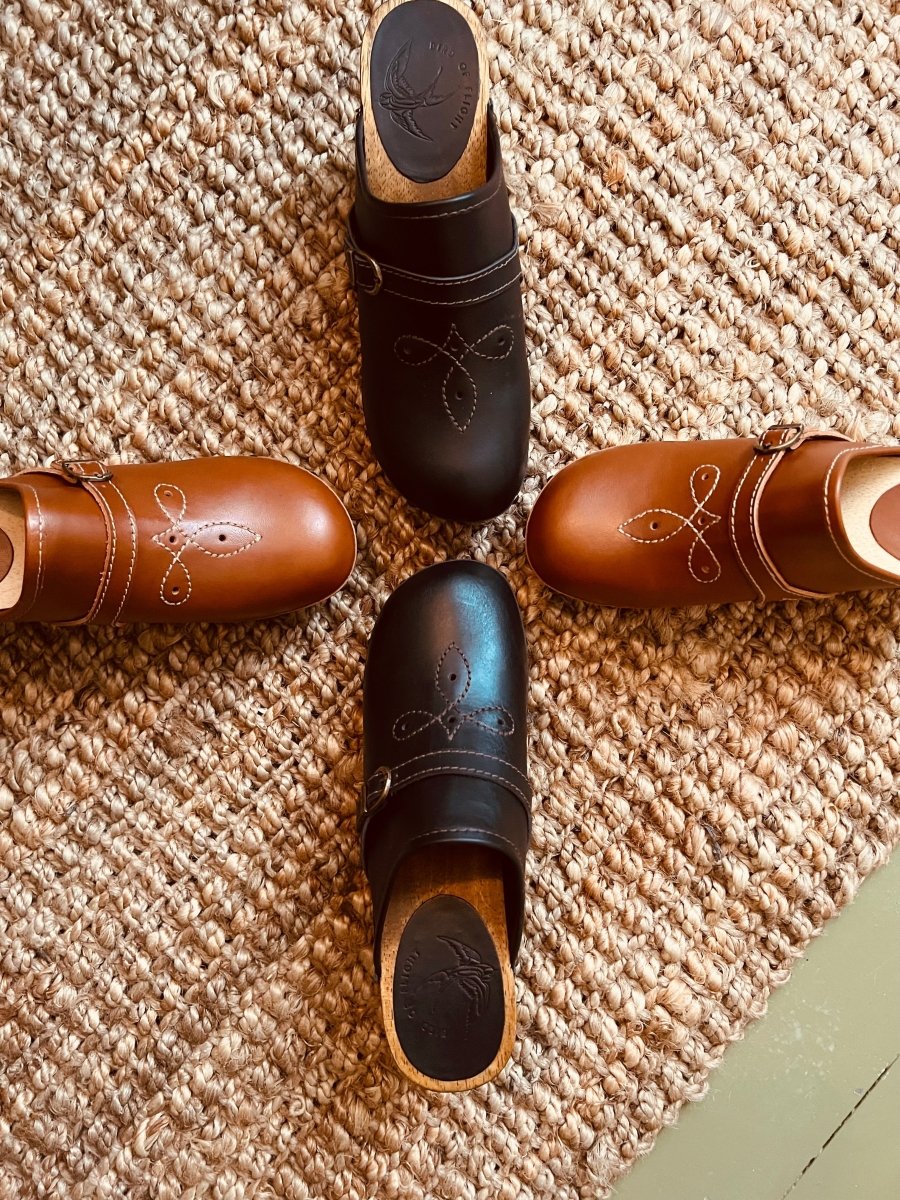 Stevie Clog Shoes by Bird Of Flight – Don't Panic Shoes