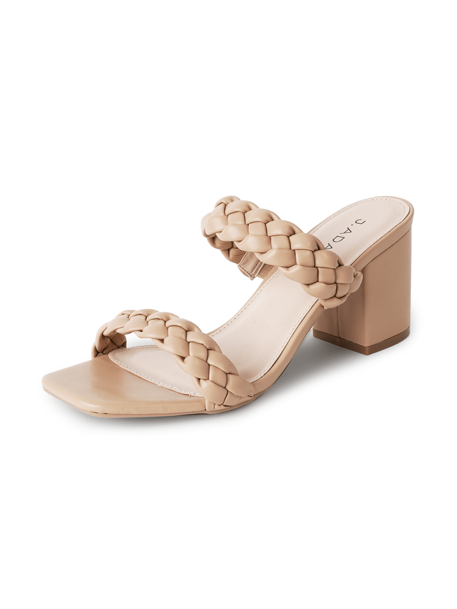 Stormi | Beige - Braid Heels by J.Adams – Don't Panic Shoes