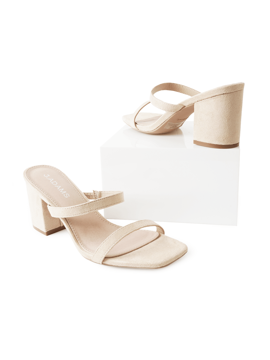 Stormi | Beige Suede Heels by J.Adams – Don't Panic Shoes