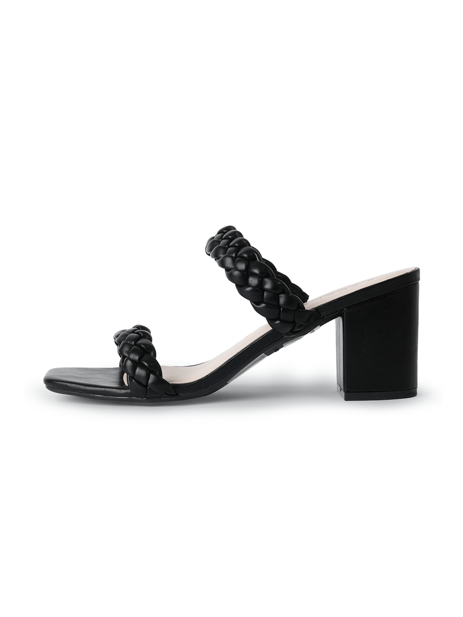 Stormi | Black - Braid Heels by J.Adams – Don't Panic Shoes