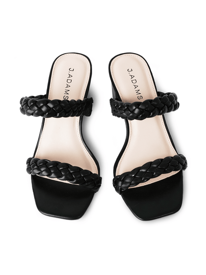Stormi | Black - Braid Heels by J.Adams – Don't Panic Shoes
