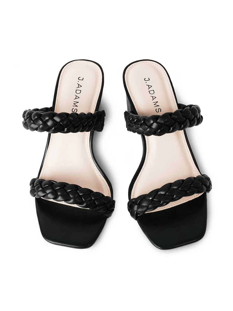 Stormi | Black - Braid Heels by J.Adams – Don't Panic Shoes