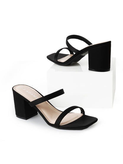 Stormi | Black Satin Heels by J.Adams – Don't Panic Shoes