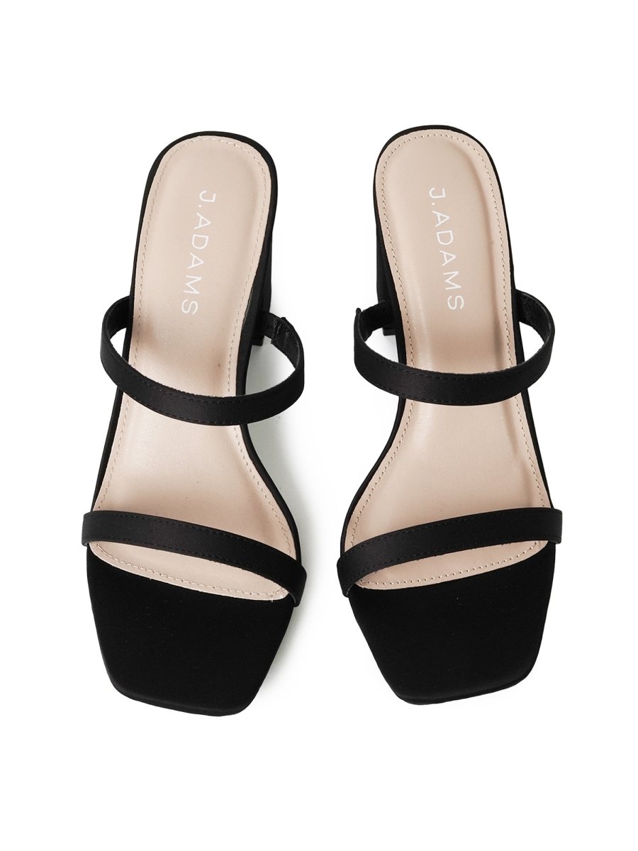 Stormi | Black Satin Heels by J.Adams – Don't Panic Shoes