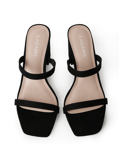 Stormi | Black Suede Heels by J.Adams – Don't Panic Shoes