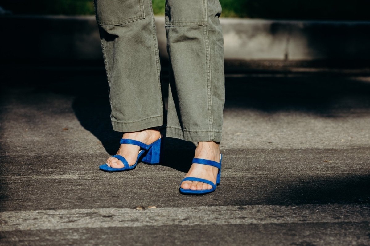 Stormi | Blue Suede Heels by J.Adams – Don't Panic Shoes